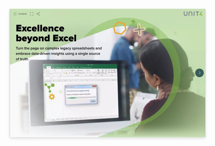 Cover image of Unit4 Excellence beyond Excel eBook