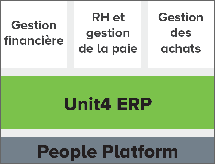 table showing main capabilities of this customer's Unit4 solution