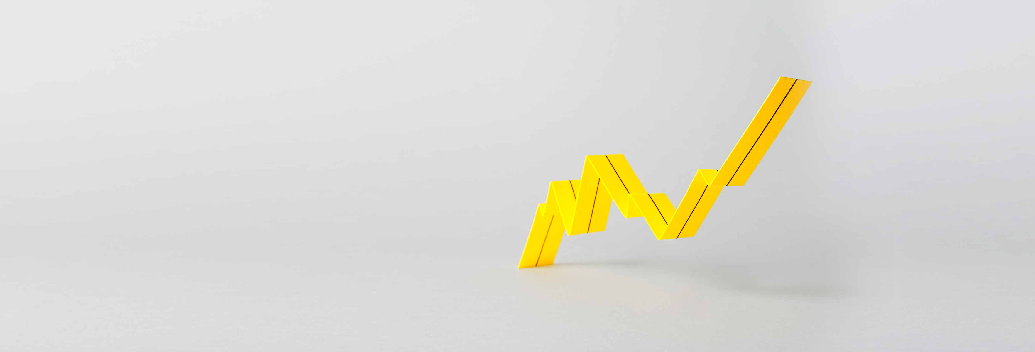 yellow 3D graph in gray background