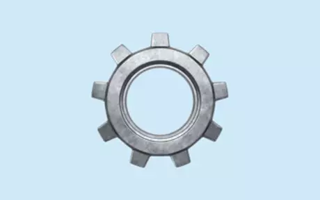 Gear on light blue background