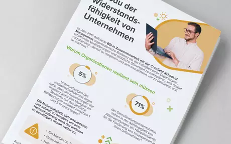 Titelbild für die Infografik: „Aufbau der Widerstandsfähigkeit von Unternehmen“