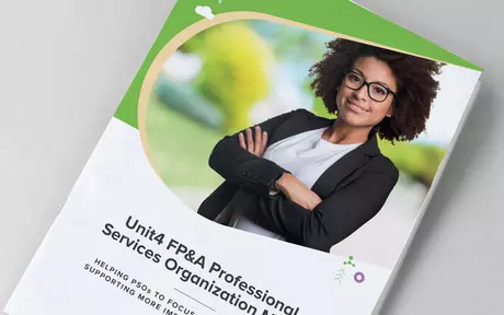 Image de couverture de la brochure : Le modèle Unit4 FP&A pour les sociétés de services