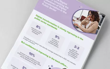 State of the Digital Nation: Unveiling the Slowdown of Digital Transformation in the Public Sector  infografiikan kansikuva