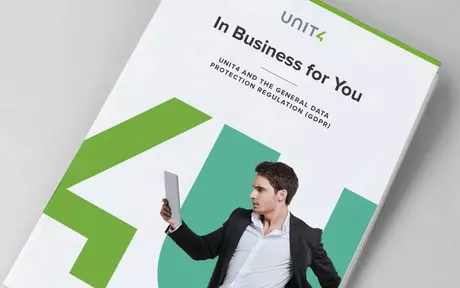 Cover image of Unit4 and GDPR white paper