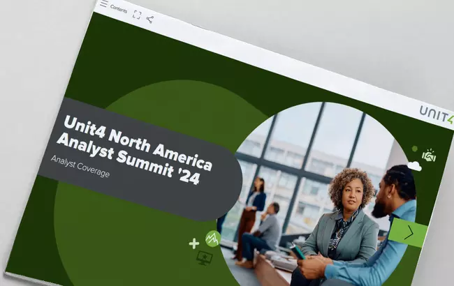 Click here to read our eBook: “Unit4 North America Analyst Summit ’24”