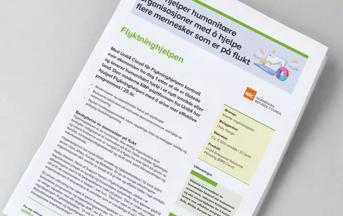 Forsidebilde til Unit4-kundehistorie – Flyktninghjelpen
