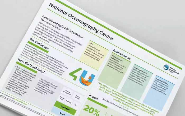 Cover image for National Oceanography Centre 1-page Unit4 customer story