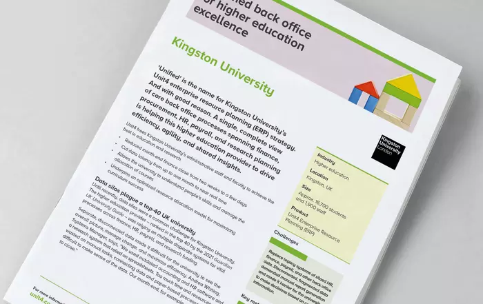 Thumbnail image of Unit4 customer testimonial for Kingston University