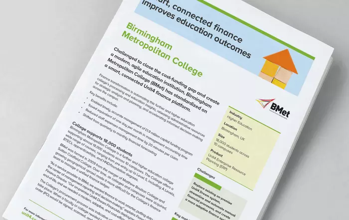 Cover image for BMet Unit4 customer testimonial