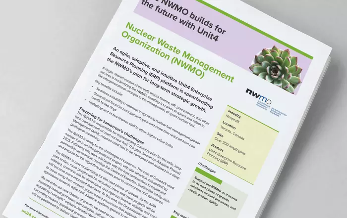 Cover image for NWMO Unit4 customer testimonial