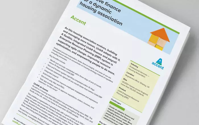Thumbnail image of Unit4 customer testimonial for the Accent Group housing association