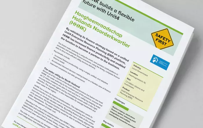 Cover image for HHNK Unit4 customer story