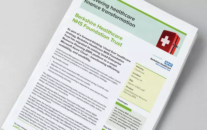 Cover image for Berkshire Healthcare NHS Foundation Trust Unit4 customer testimonial