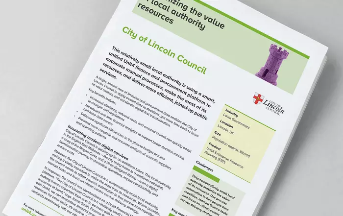 Thumbnail image of Unit4 customer testimonial for City of Lincoln Council