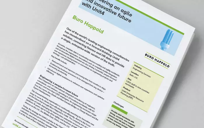 Cover image of the Unit4 customer case study for Buro Happold