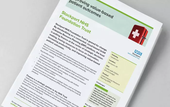 Thumbnail image of Unit4 customer testimonial for Stockport NHS Foundation Trust