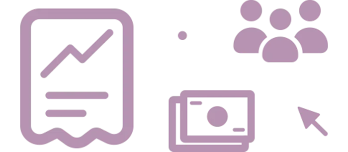 Symbole für das HR-Management – Mitarbeiter, Bericht, Geld