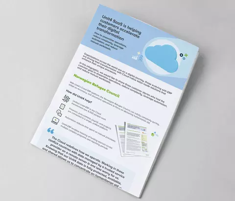 Cover image for infographic "Unit4 SaaS is helping customers accelerate their digital transformation"