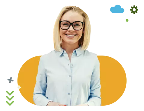 Smiling woman with glasses