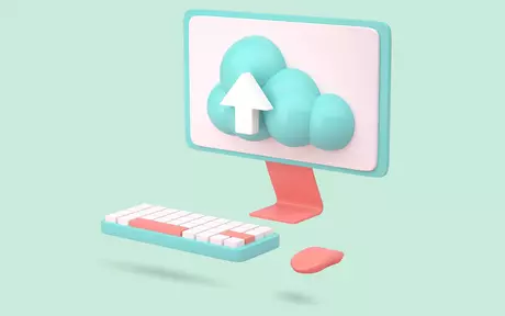 Cloud on PC with arrow pointing up