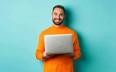 person with laptop