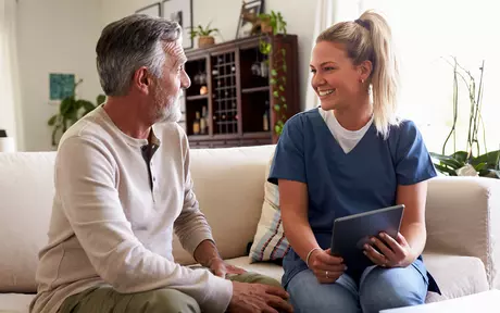 healthcare worker with patient
