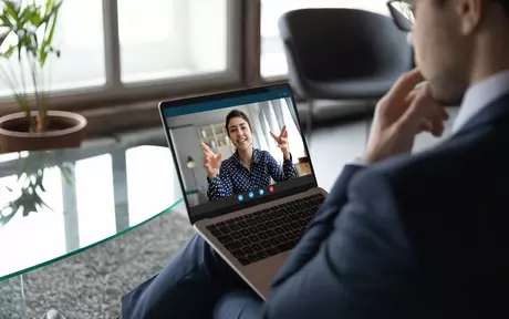 man on zoom call