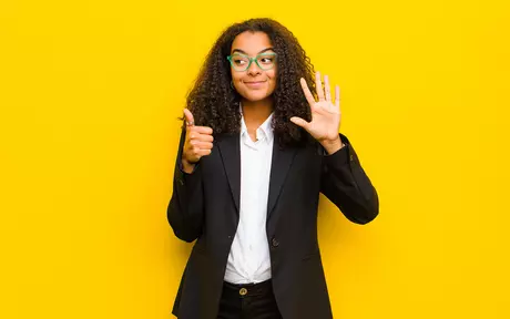 business woman smiling