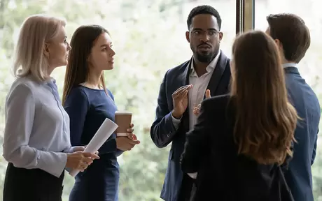 business people talking