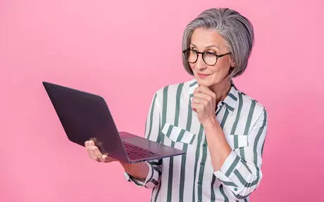 woman with laptop