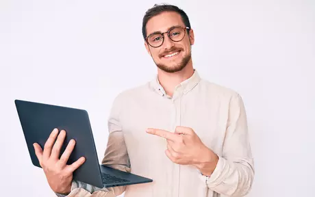 man with a laptop