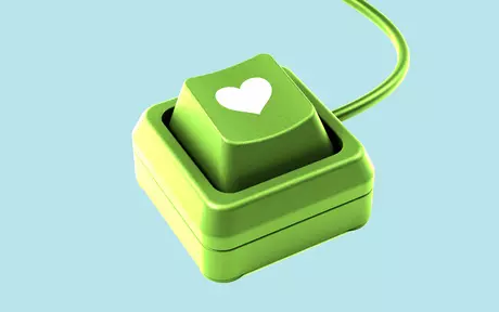 button with a heart