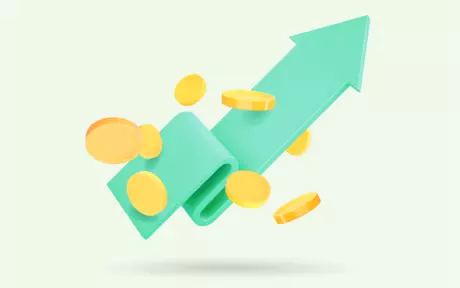 arrow with coins
