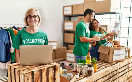 volunteers smiling