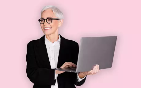 old woman with a laptop