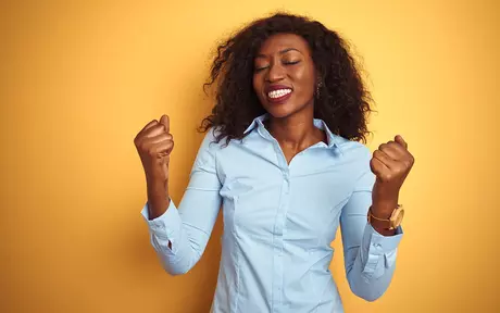 woman on yellow background