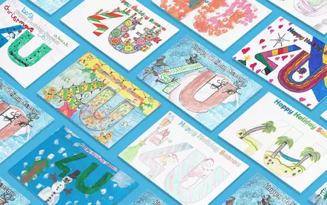 images of christmas cards created by the children of Unit4 staff