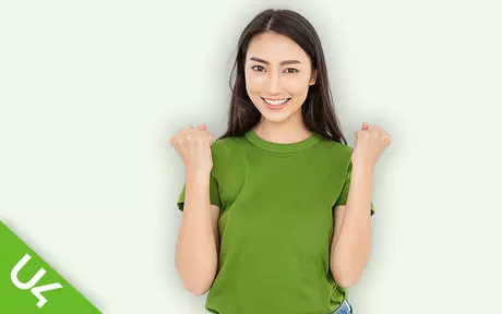Woman in green shirt