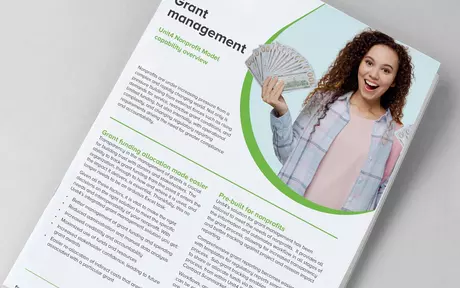 Cover image for datasheet about Unit4 grant management software for nonprofit organizations