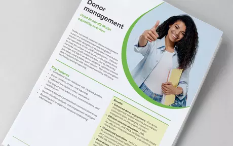 Cover image for datasheet about Unit4  donor management software for nonprofit organizations