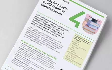 Omslagafbeelding voor factsheet over Unit4 bedrijfssoftware-oplossingen voor hoger onderwijs