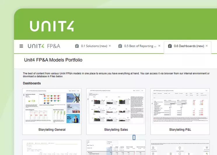Example screen from this Unit4 product - Unit4 FP&A